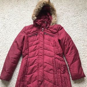 Marc New York Zipped Winter Coat Cherry Size Small